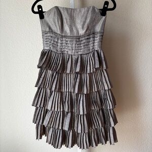 Vintage London Times Silver Metallic Dress Size 4